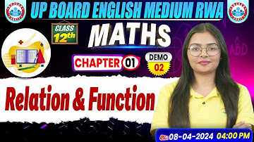 UP Board Class12 Maths Chapter 1 Relations and Functions | Demo #2 | English Medium 12th Maths RWA