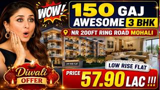 Awesome 150 Gaj 3 BHK 57.90 Lac In Gated Society NR 200ft Ring Road Sec 124 Mohali