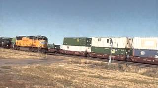 EB UPRR Stack Train Arrives @ Cheyenne WY