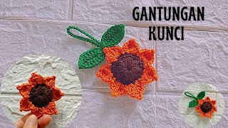 Tutorial Gantungan Kunci Bunga Matahari ||Keychain Crochet||Diy Gantungan Kunci Rajut Bunga Matahari