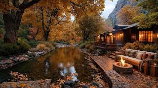 Peaceful Autumn Creek Retreat 🍂🔥 Birdsong, Flowing Water & Crackling Fire for Relaxation