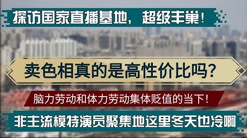 【墙内打滚】卖色相真的是高性价比吗？脑力劳动和体力劳动集体贬值的当下！非主流模特演员聚集地，这里冬天也冷！探访国家直播基地，超级丰巢！女性就业|灰色行业|直播擦边|大劈叉和麦克风|二三线演员聚集地
