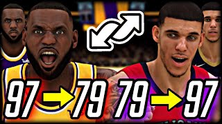 NBA 2K20, but every player's overall is REVERSED