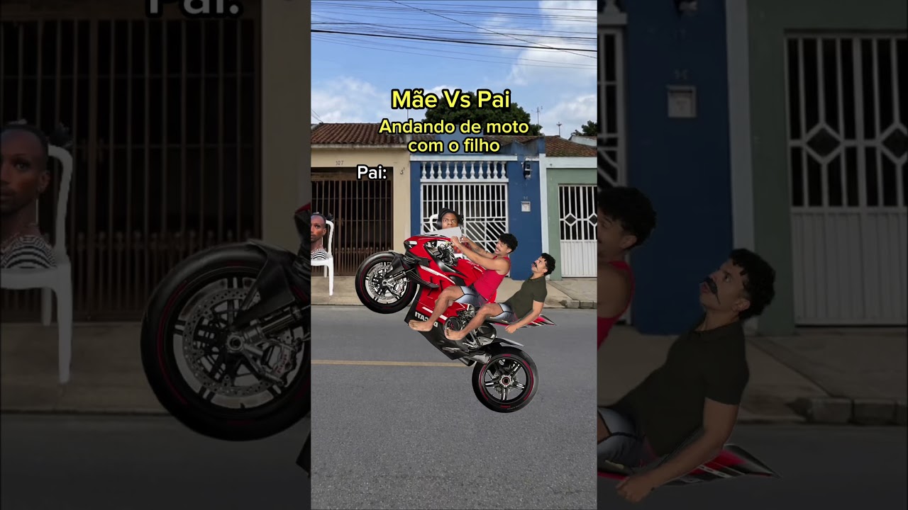 Quando o filho anda de moto com os pais