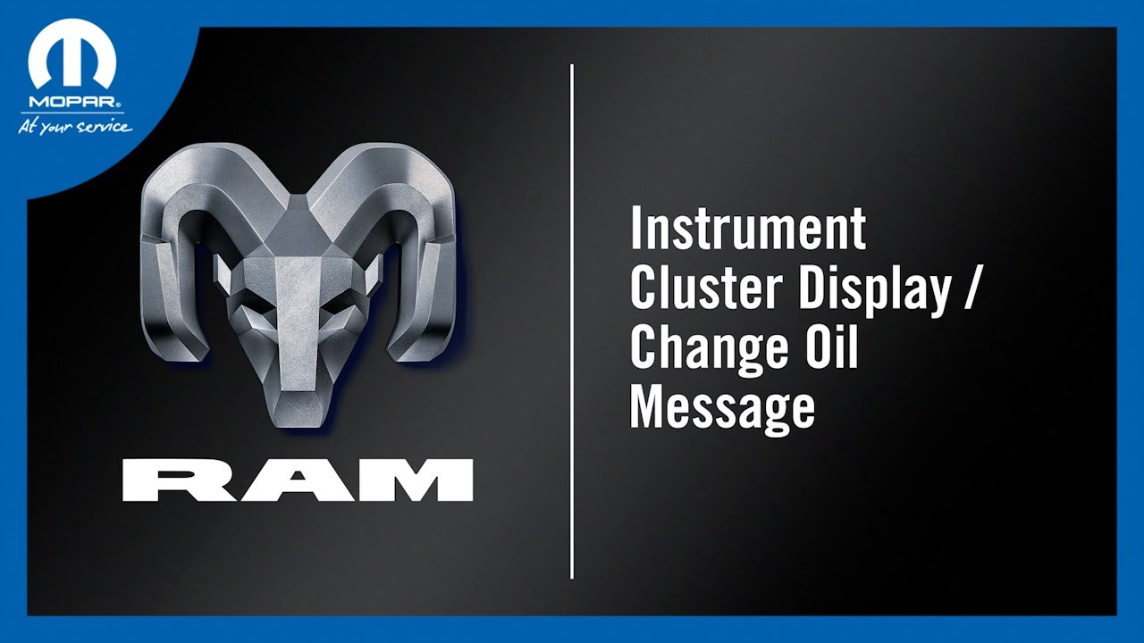 Instrument Cluster Display / Change Oil Message | How To | 2025 Ram ProMaster