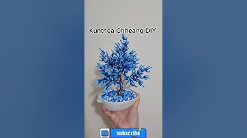 #shorts Mixed Blue Wire Tree Glass Beads #diy