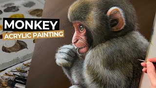 Celebrity Monkey Acrylic Painting  | Learn How To Paint A Monkey Net Worth