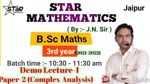 Demo Lecture-1/ B.Sc.Part-3 /paper-2 COMPLEX ANALYSIS /maths by j.n.sir iit-jam m.sc.