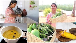 மழைச்சாரல் தொடக்கத்துடன்!!தமிழ்ப்புத்தாண்டு home cleaning!நம்ம garden அறுவடை|fresh suraikai kulambu|