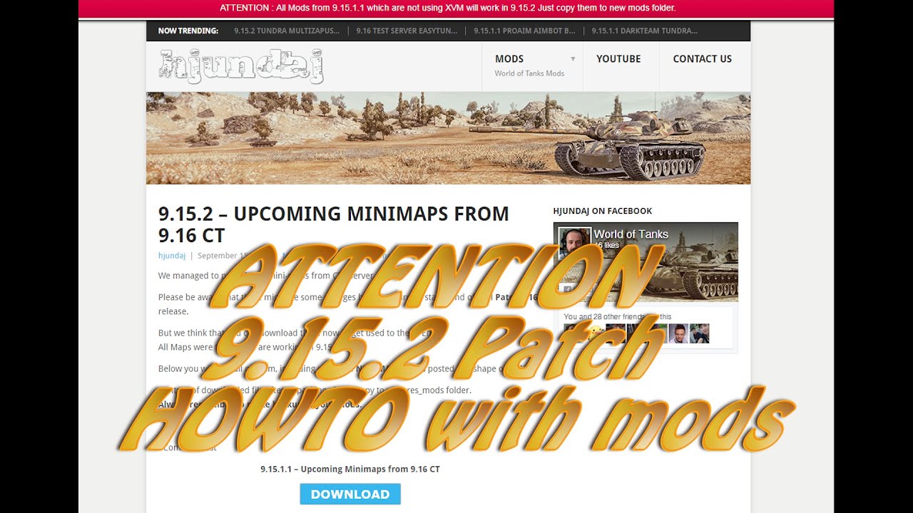 wot replay Attention 9.15.2 Patch HOWTO with mods