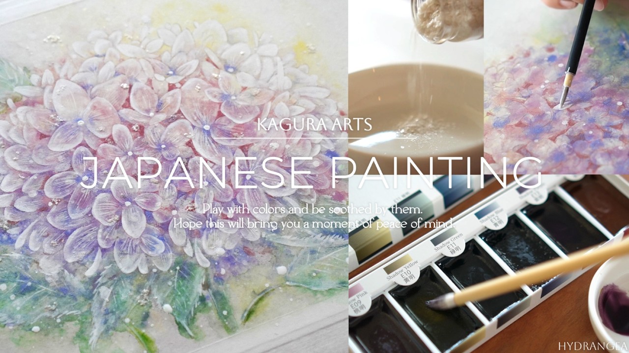 Japanese Painting | Painting Hydrangeas with Mineral Pigments