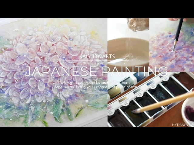 Japanese Painting | Painting Hydrangeas with Mineral Pigments