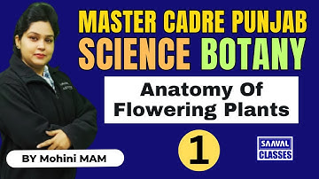 Lec-1 Science Botany Master Cadre | Anatomy Of Flowering Plants | SAAVAL CLASSES, Abohar |