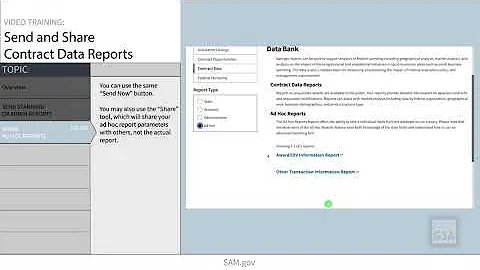 Sending and Sharing Contract Data Reports