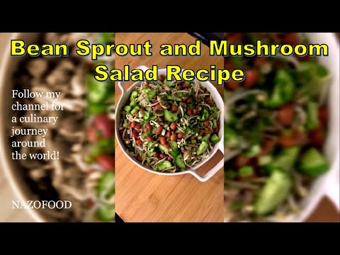Crunchy Delight: Bean Sprout and Mushroom Salad Recipe-4K