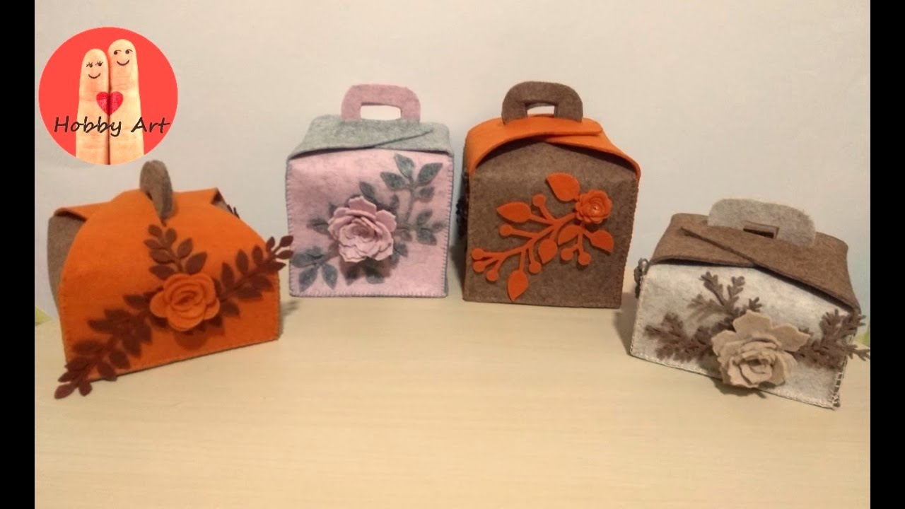 DIY Tutorial Mini porta dolci in feltro - Mini dessert holder in felt