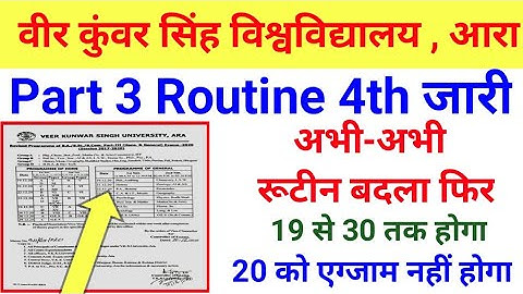Vksu part 3 Exam Routine एक बार फिर बदलाव हुआ अभी-अभी Vksu New Routine जारी 19 से 30 तक होगा अब