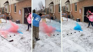 Couple Shoots Hockey Pucks to Reveal Baby’s Gender