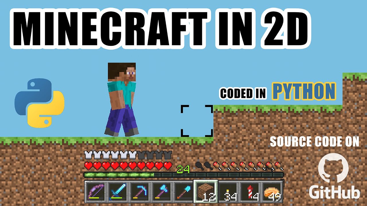 Mineflat - A flat version of Minecraft coded in Python! - YouTube