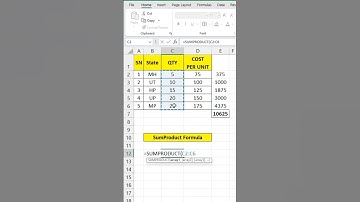 Use sumproduct formula in microsoft excel is #shorts