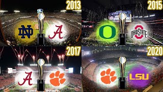 The last 10 College Football National Championships (2012-2022)