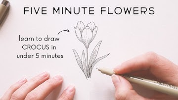 Bloemen in Vijf Minuten: CROCUS ✿ leer bloemen tekenen in minder dan vijf minuten!