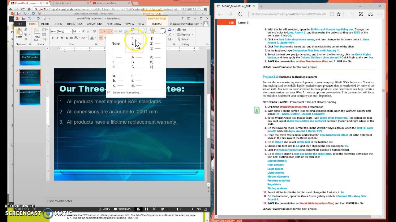 microsoft powerpoint project 3 4 youtube picture tools format tab powerpoint