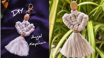 DIY Macrame Angel keychain tutorial | Easy steps for beginners | Christmas ornament  #diykeychain 