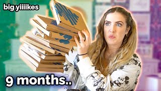 I Opened 9 MONTHS Of a MYSTERY ART BOX?! uh oh..