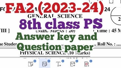 FA2 (2023-24)/ 8th PS answer key and question paper
