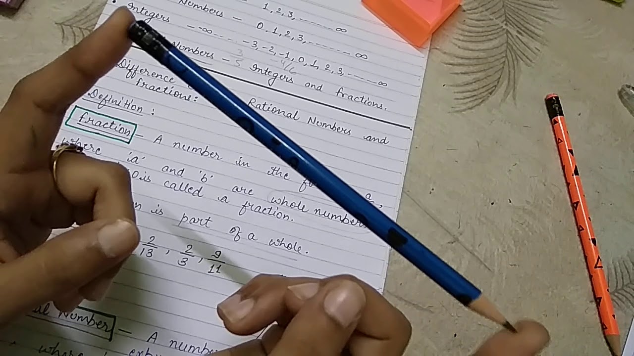 NUMBER SYSTEM FRACTIONS RATIONAL NUMBERS DIFFERENCE BETWEEN 