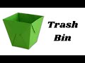 Paper Dustbin DIY How To Make Easy Origami Paper Trash Bin Paper Craft Tutorial For Kids 