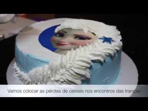 Como Decorar Bolo Frozen Elsa (Trança em Chantilly 2) - video Dailymotion