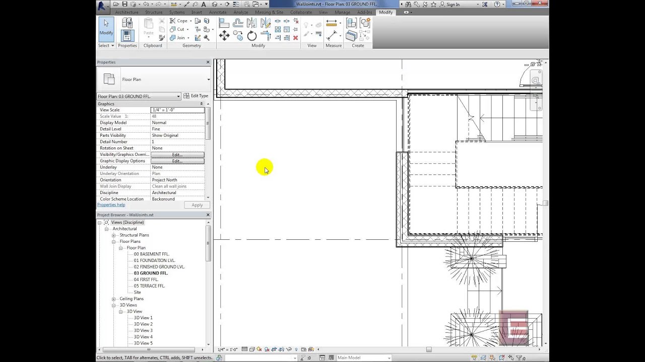 Revit Arch Wall Joints (RVA14CC 020109 ) YouTube