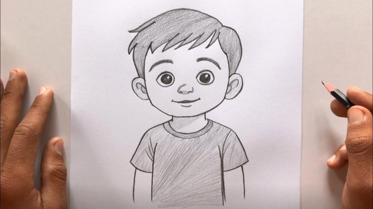 cute cartoon boy drawing easy step by step 😻😻
