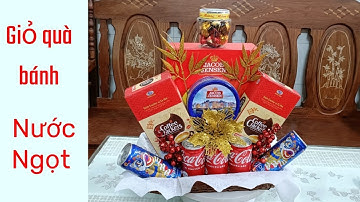 Cách làm giỏ quà Tết bánh nước ngọt đơn giản-ý tưởng su su