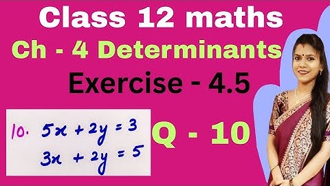 Ch - 4 Determinants | Exercise - 4.5 Q - 10 | Class 12 maths | New NCERT