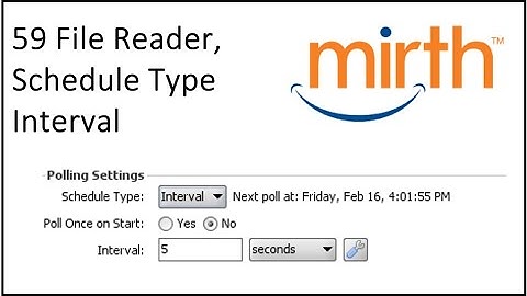59 Mirth Connect File Reader, Schedule Type Interval, changes depending on the Schedule Selected