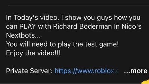 Im in Votex’s Private server | Roblox Nico’s Testing