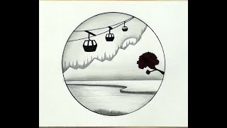 shading pencil easy drawing cable sketch circle scenery beginners