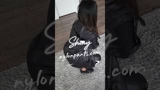 Shiny Nylon Windbreaker - Nylon Pants Nike Swishy Jacket With Windpants Asmr Rainwear