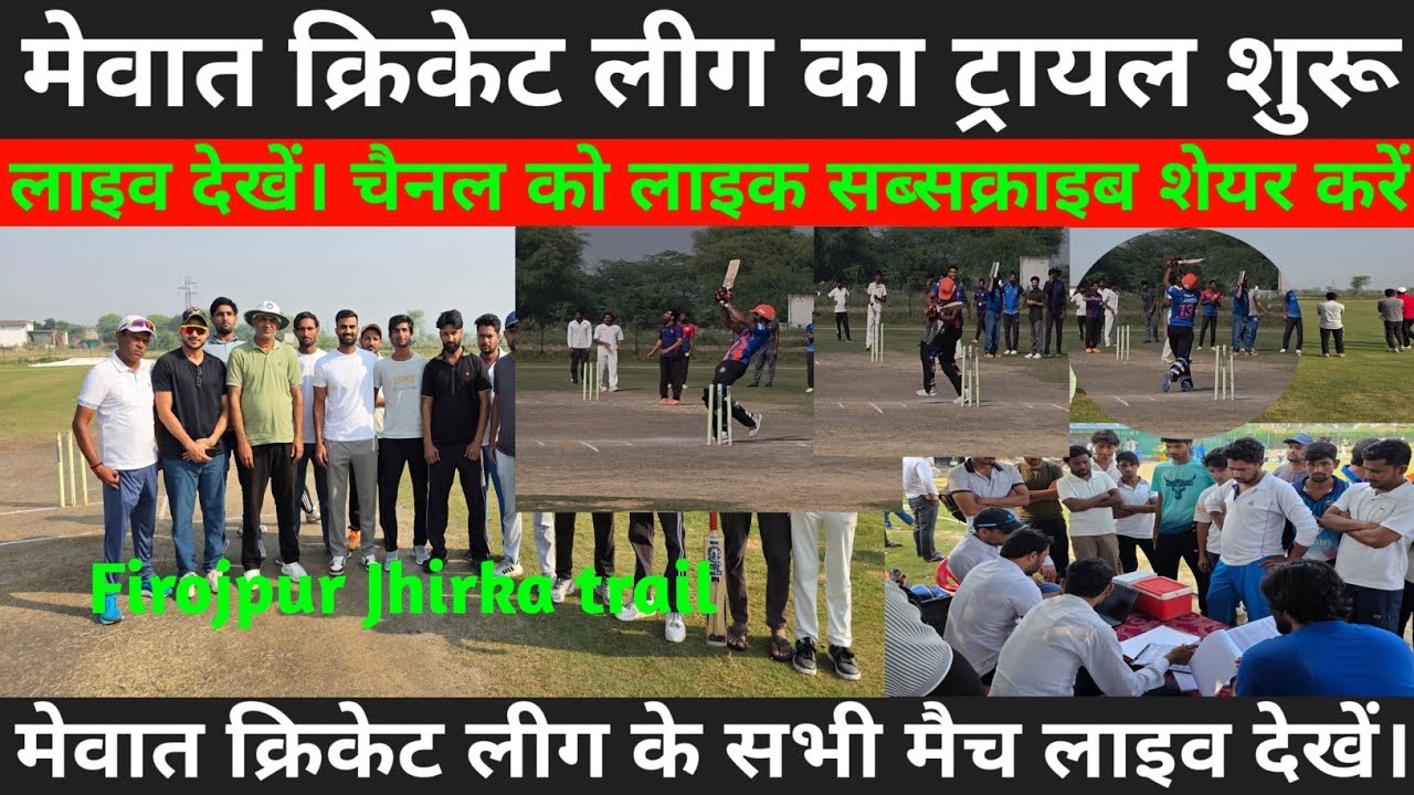 फिरोजपुर झिरका विधानसभा ट्रायल लाइव // MEWAT CRICKET LEAGUE 