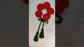 🌹Beautiful crochet rose gajra🌹#crochet #handmade #hairaccessories #shorts #youtubeshorts