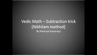 Vedic Math’s –Nikhilam method- #5