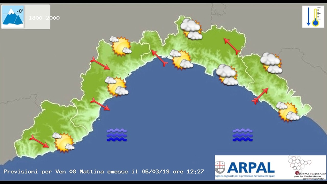 6 marzo 2019, le video previsioni del Centro Meteo Arpal