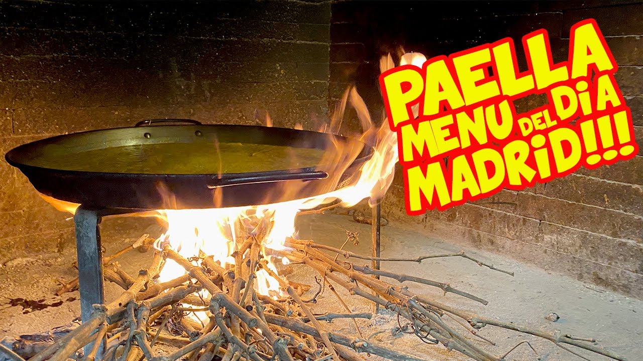 Probando un MENÚ del DÍA con PAELLA a la LEÑA en MADRID (mi menú del día favorito)