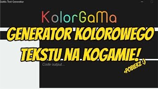 GENERATOR KOLOROWEGO TEKSTU NA KOGAMIE!|KOGAMIX
Credits goes to:Paulo (a link in forum will be here:http://kogama.freeforums.net/user/635) if you want i can delete this video :) E-mail to me with this to kogamixkogama@gmail.com :)
Download (1 download-1 like?)-http://www.mediafire.com/file/9juavsjja54c56z/KolorGaMa+Installer.exe GENERATOR KOLOROWEGO TEKSTU NA KOGAMIE!|KOGAMIX
