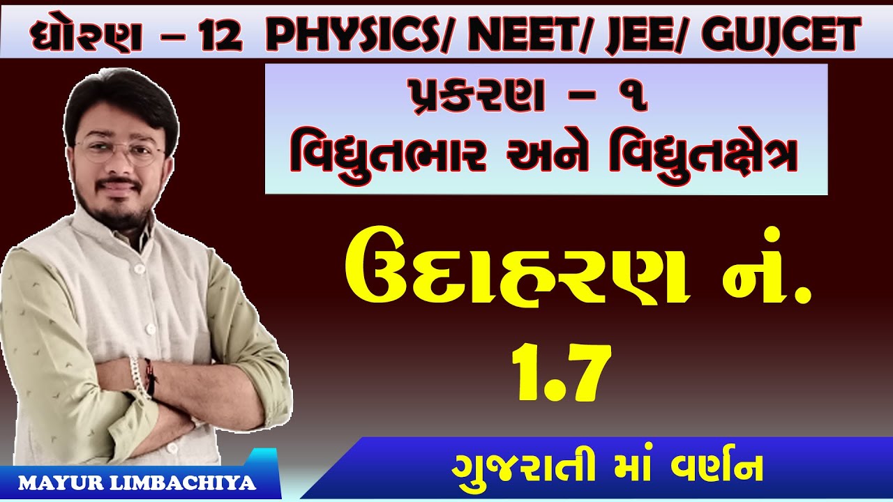 12 SCIENCE PHYSICS | CHAPTER 1 | EXAMPLE 1.7 - YouTube