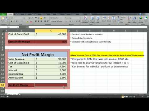 gross profit excel
