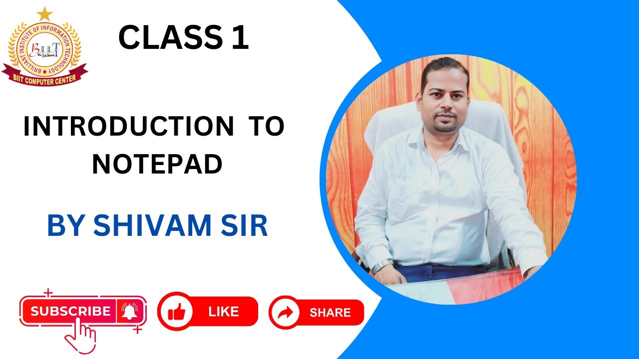 Learn Basic Computer in Hindi Microsoft Notepad #biitcomputerclasses # ...